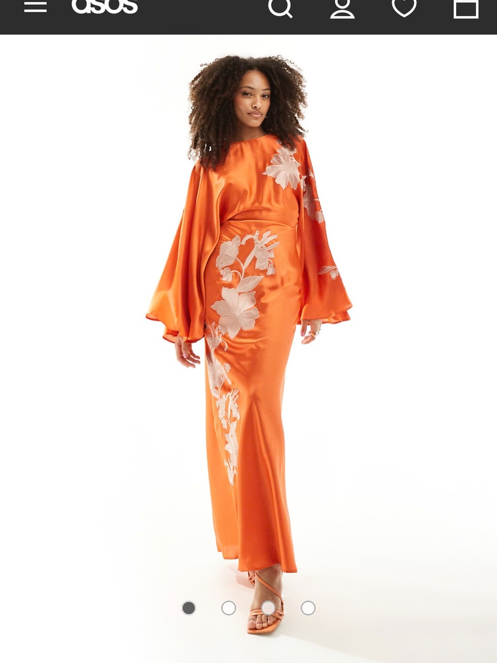 ASOS US-10 Batwing Sleeve Orange Dress